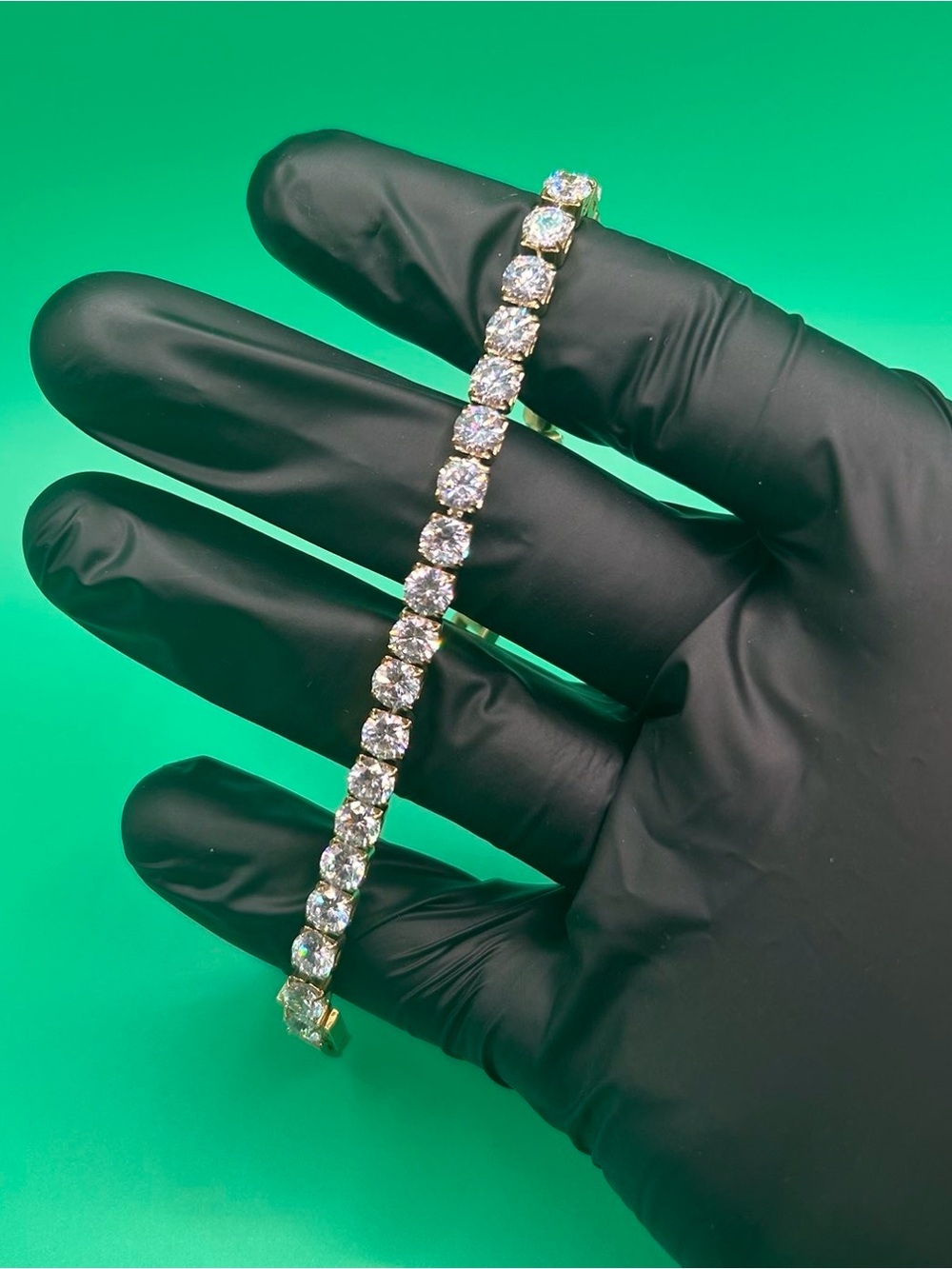 5mm Gold Moissanite Tennis Bracelet VVS1 7 Inch Womens No Pass Solid New